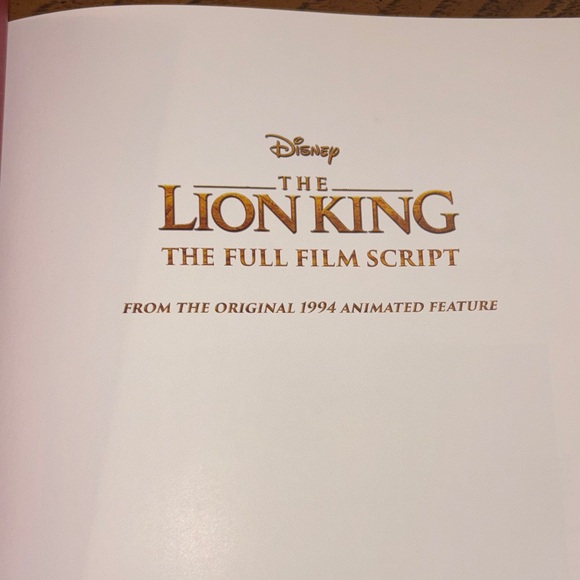 Rare Disney The Lion King The Full Film Script Hardcover Book - Picture 5 of 13